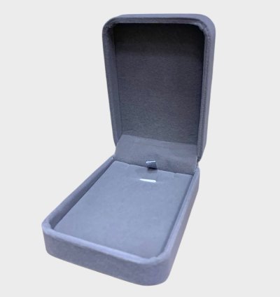علبة عرض مخملية رمادية - صندوق أنيق للمجوهرات والهدايا