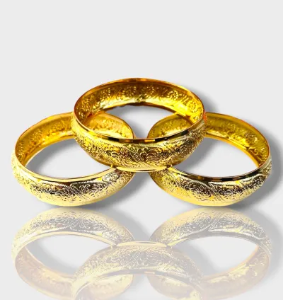 دبليج سوار صلب من الفولاذ المقاوم للصدأ مطلي بالذهب